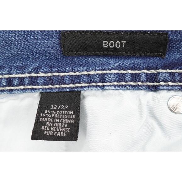 CJ Black Premium Men's Bootcut Distressed Embroidered Pocket Trim Jeans SZ 32X32 - Picture 16 of 16